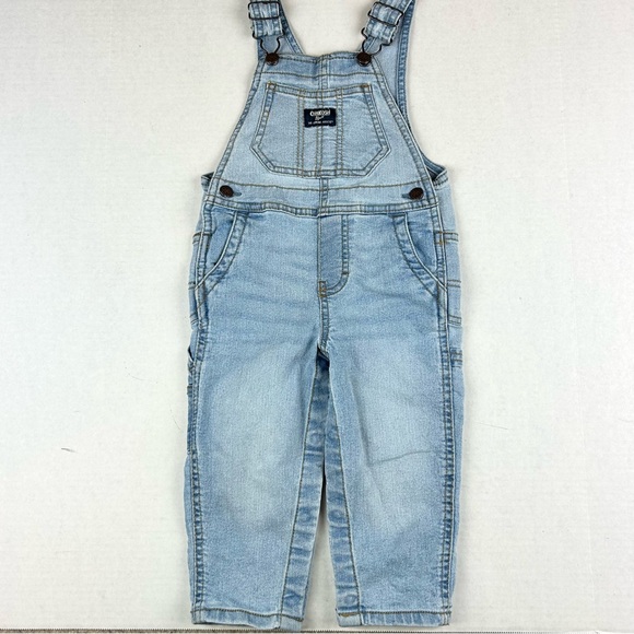 OshKosh B'gosh Light Wash Blue Jean Overalls - Picture 1 of 6